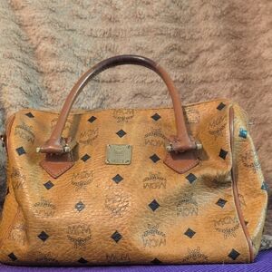 MCM Cognac Visetos Satchel
